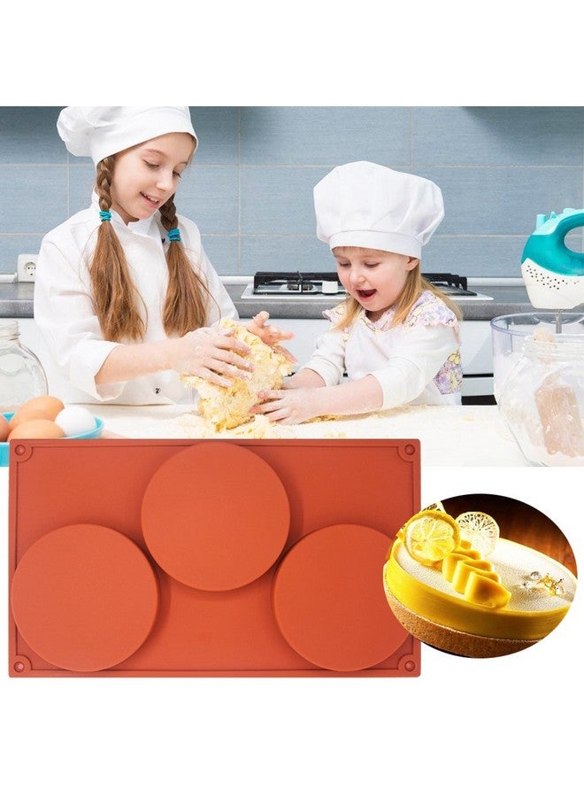 سورس تون قالب كيك دائري كبير من السيليكون بثلاثة تجاويف من SourceTon، عبوة من 3 قطع قوالب خبز غير لاصقة للكيك والحلوى والصابون والفن الراتنجي - Image 5