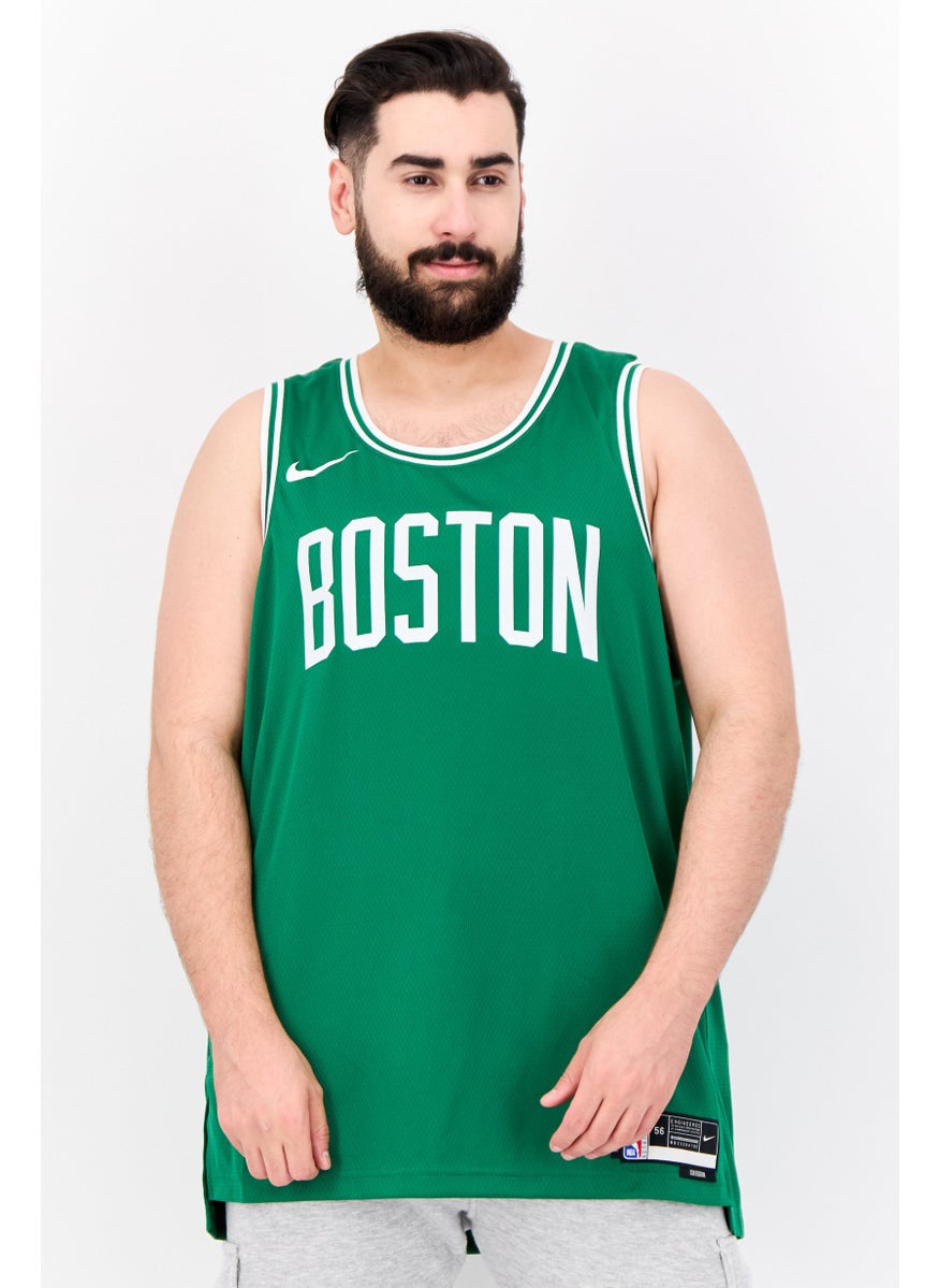 Nike Nike x NBA Men Dri Fit Brand Logo Basketball Jersey, Green  - Image 1
