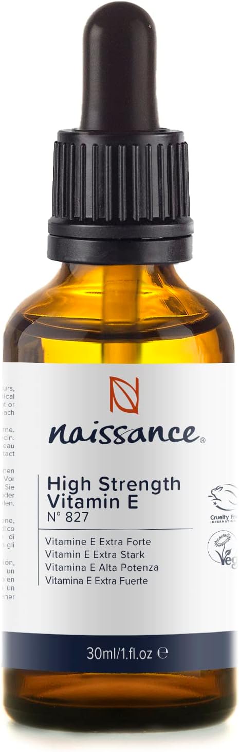 Naissance High Strength Pure Vitamin E oil 29500 IU 30ml Natural Antioxidant PlantBased Vegan Liquid Drops for Skin Face Body Nails DIY Beauty Blends - Image 1