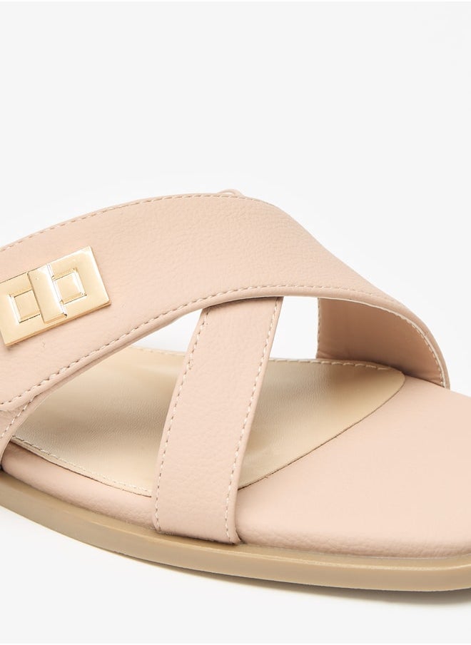 Flora Bella By Shoexpress - Women's Textured Slip-On Flat Sandals - Image 1