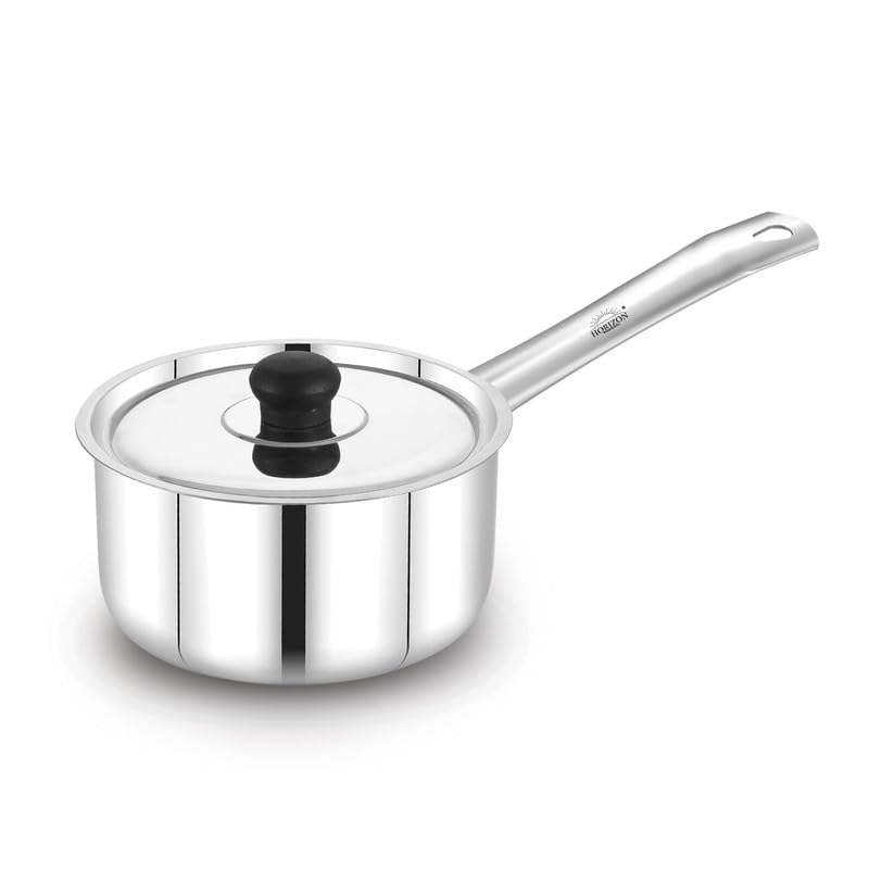 HORIZON Stainless Steel Cookware with Lid Sauce Pan 18 Guage 15 CM | (Capacity 1500 ML) - Image 1