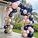 feilebalon Navy Blue Pink Gold Balloon Arch Kit Double Stuffed Dark Blue Pastel Light Pale Pink White Sand Pearl Balloon Garland for Birthday Baby Shower Gender Reveal Wedding Graduation Party Decoration - Image 4