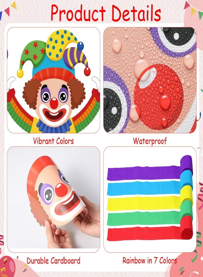 Epakh Carnival Circus Party Decorations Large Size 3D Clown Door Decor Funny Rainbow Circus Clown Performer Paper Cutouts for Carnival Birthday Party Classroom Bulletin Board Wall Chalkboard Decor - Image 3