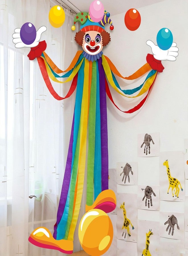 Epakh Carnival Circus Party Decorations Large Size 3D Clown Door Decor Funny Rainbow Circus Clown Performer Paper Cutouts for Carnival Birthday Party Classroom Bulletin Board Wall Chalkboard Decor - Image 1