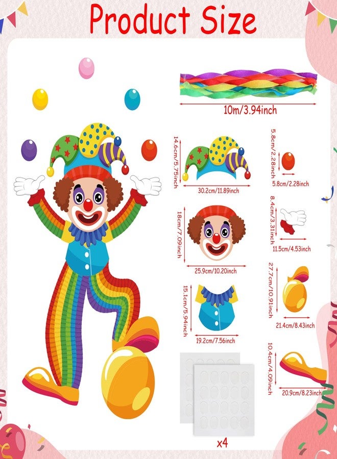 Epakh Carnival Circus Party Decorations Large Size 3D Clown Door Decor Funny Rainbow Circus Clown Performer Paper Cutouts for Carnival Birthday Party Classroom Bulletin Board Wall Chalkboard Decor - Image 2