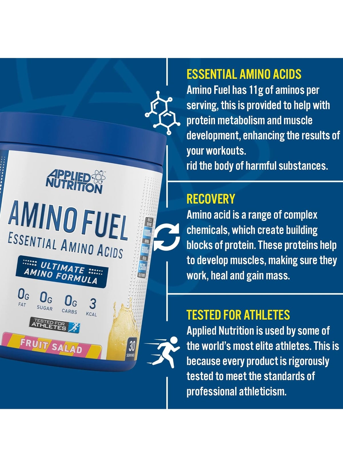 Amino Fuel Eaa Essential Amino Acids Fruit Burst Flavor 30 Servings