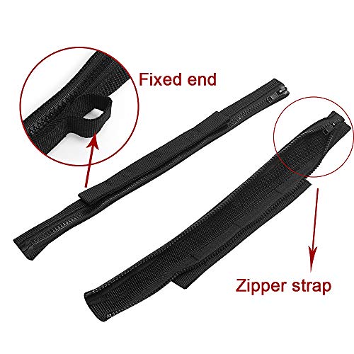 VOFONO 2 Pcs Updated Heavy Duty Strong Adjustable Door Limiting Check Strap with Zipper Fit for 2000 to 2018 Jeep Wrangler Tj Jk Jl Black - Image 2