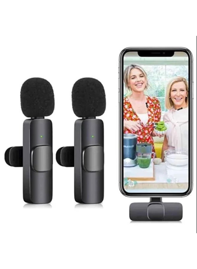 Wireless Lavalier Microphone for Lightning, and USB-C  Plug-Play Wireless Mic for Recording, Live Stream, YouTube, TikTok, Facebook, Noise Reduction Auto-Sync - Image 1