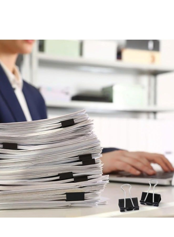 توب ستار 12 قطعة مشبك ورق 32 مم أسود - Image 2