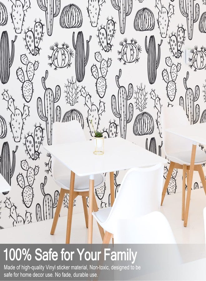 iinuu Cactus Wall Stickers for Nursery, Vinyl Black Cactus Wall Decals Peel and Stick, Realistic Vinyl Cactus Wall Stickers for Bedroom Living Room Office Classroom - Image 3