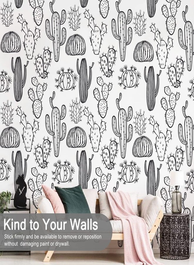 iinuu Cactus Wall Stickers for Nursery, Vinyl Black Cactus Wall Decals Peel and Stick, Realistic Vinyl Cactus Wall Stickers for Bedroom Living Room Office Classroom - Image 4