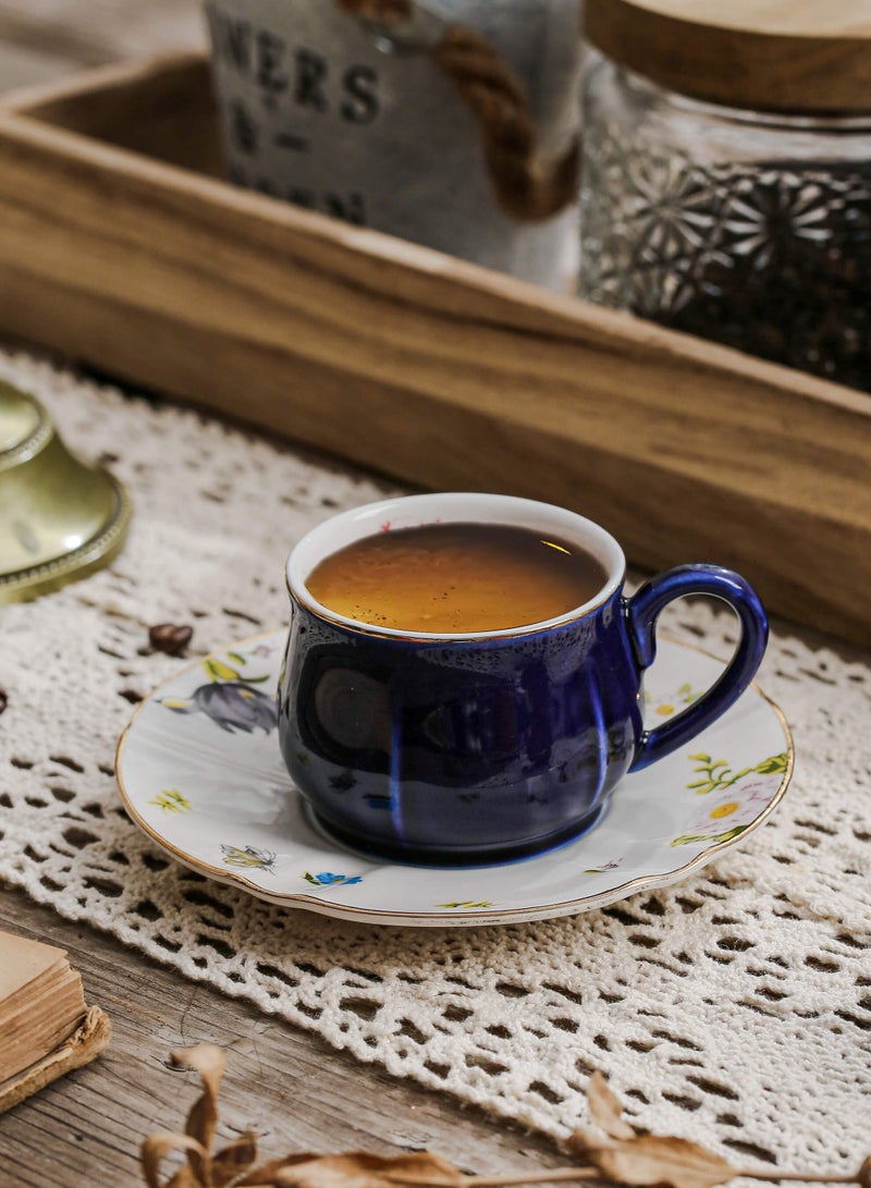 Shuer Ceramic Coffee cup, Espresso cup，Arabic coffee cup，Turkish coffee cup, Cup and Saucer Set Suitable for Home Office Restaurant Gifts Garden Party Home Afternoon Tea Set - Image 1