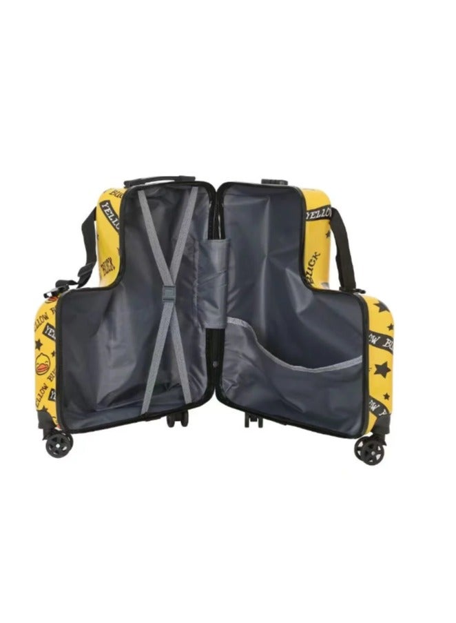 BLOOMING TIME Kids Ride on Suitcase Travel Trolley Case yellow - Image 3