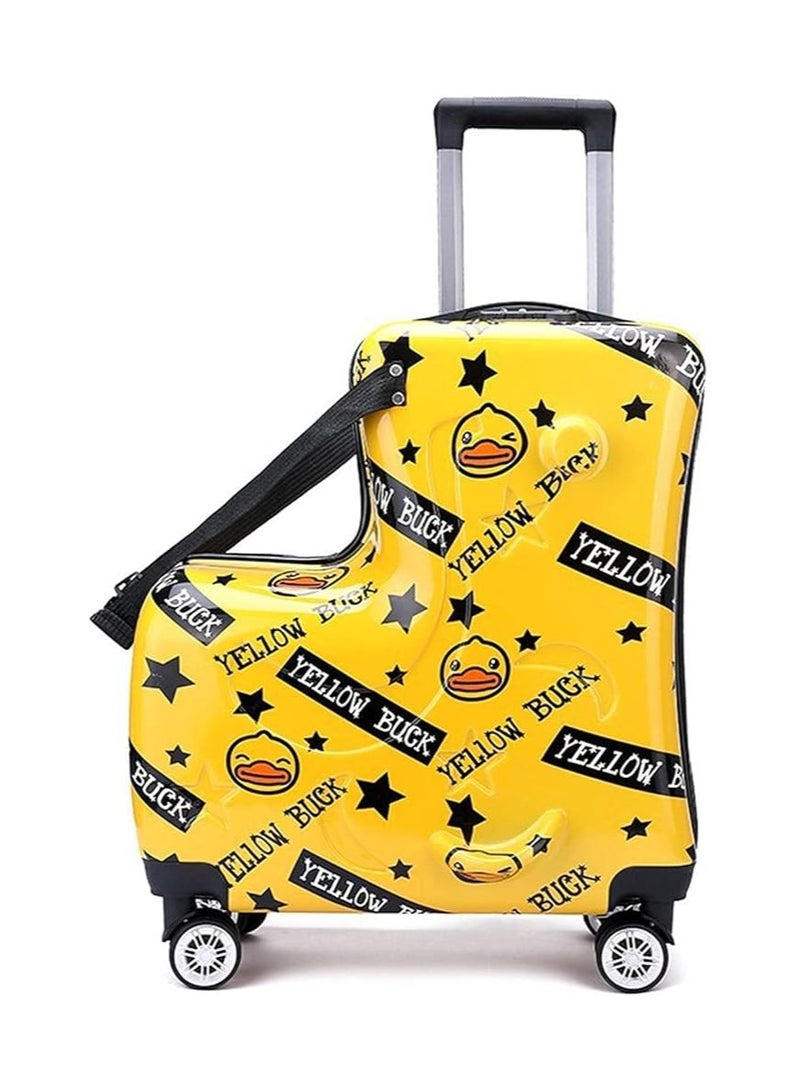 BLOOMING TIME Kids Ride on Suitcase Travel Trolley Case yellow - Image 1