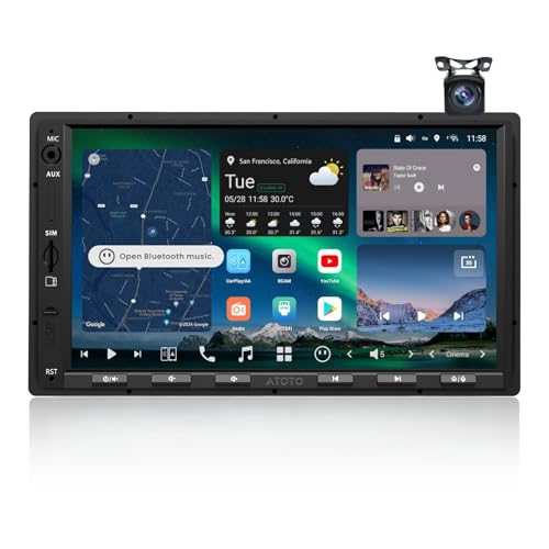 ATOTOZONE X10 7" Double-DIN Android Car Stereo, 8G+128G in-Dash Nav, Backup Cam w Recording, AI Agent & AI Vision, Re-Mote LiveView, 4G LTE, 7.1.2-Ch Audio, HDMI in, Wireless CarPlay/Android Auto - Image 1