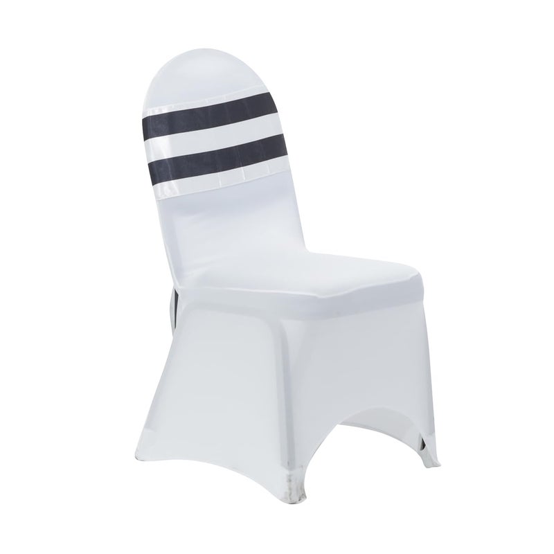 YOUR CHAIR COVERS - Satin Sashes Black/White Striped (Pack of 10), Chair Sashes for Weddings, Events, Hotels and Catering Services - Image 4