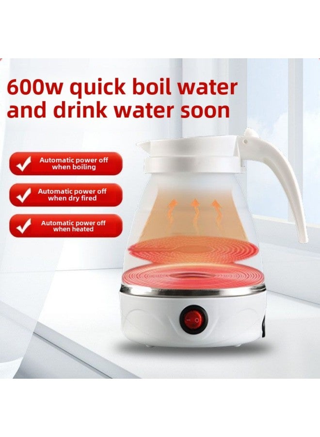 Folding Travel Kettle Silicone Mini Portable Kettle Small Automatic Power-off Compressible Kettle Supplies-Color:Frosted Cherry Blossom Pink-Capacity:Baby-grade Pacifier Folding Silicone * Stainless Steel Chassis Heating [storage Bag]  - Image 5
