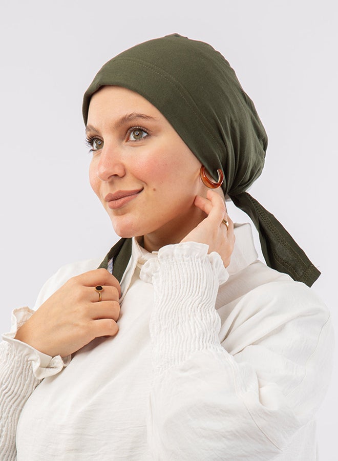 Tie Shop - Padded Cotton Bonnet - Hunter Green For Women