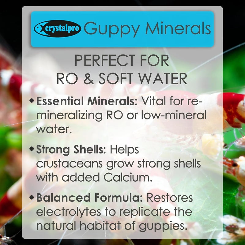 Crystalpro Guppy Minerals 4.22 Oz - Mineral Additive for Guppy-Replenishes Protective Coat Improves Respiration and General Health Freshwater Aquarium Salt (125 ml) - Image 4
