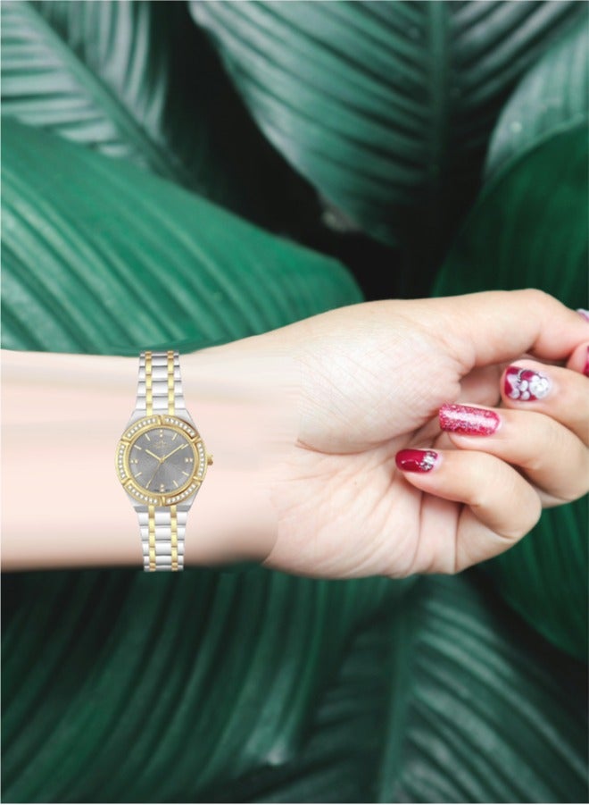 مارتيني ساعة مارتيني النسائية الأنيقة مينا رمادية أنيقة وسوار من الستانلس ستيل مقاومة للماء مثالية للارتداء الكاجوال والرسمي - Image 2