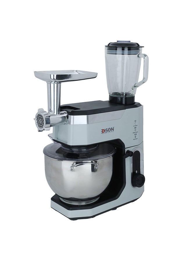 Edison Professional Electric Mixer, 10 Litres, 2000 Watts, 4 in 1 - Grey