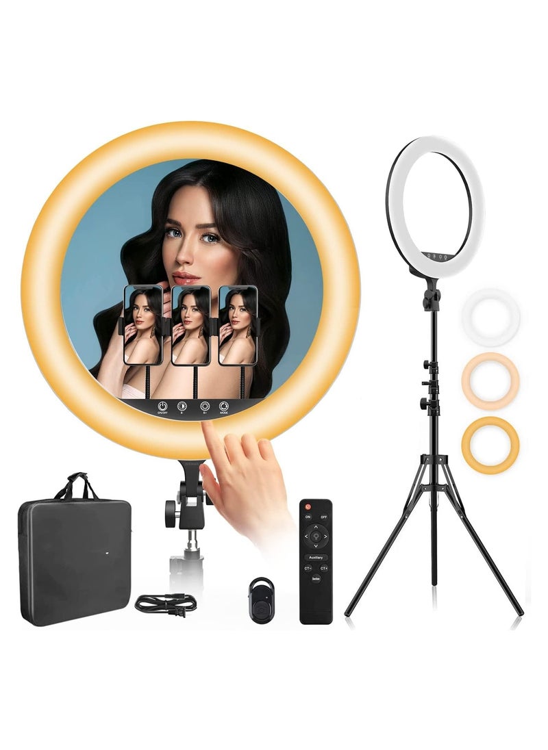 Generic 18 Inch LED Ring Light with Tripod Stand & Phone Holder – 3 Light Modes, 11 Brightness Levels (2700K-5500K) – Ideal for Makeup, TikTok, YouTube, and Photography  - Image 1