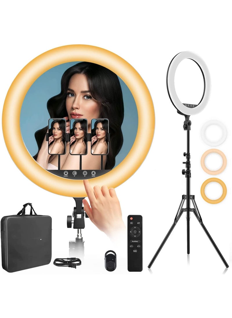 Generic 18 Inch LED Ring Light with Tripod Stand & Phone Holder – 3 Light Modes, 11 Brightness Levels (2700K-5500K) – Ideal for Makeup, TikTok, YouTube, and Photography  - Image 3