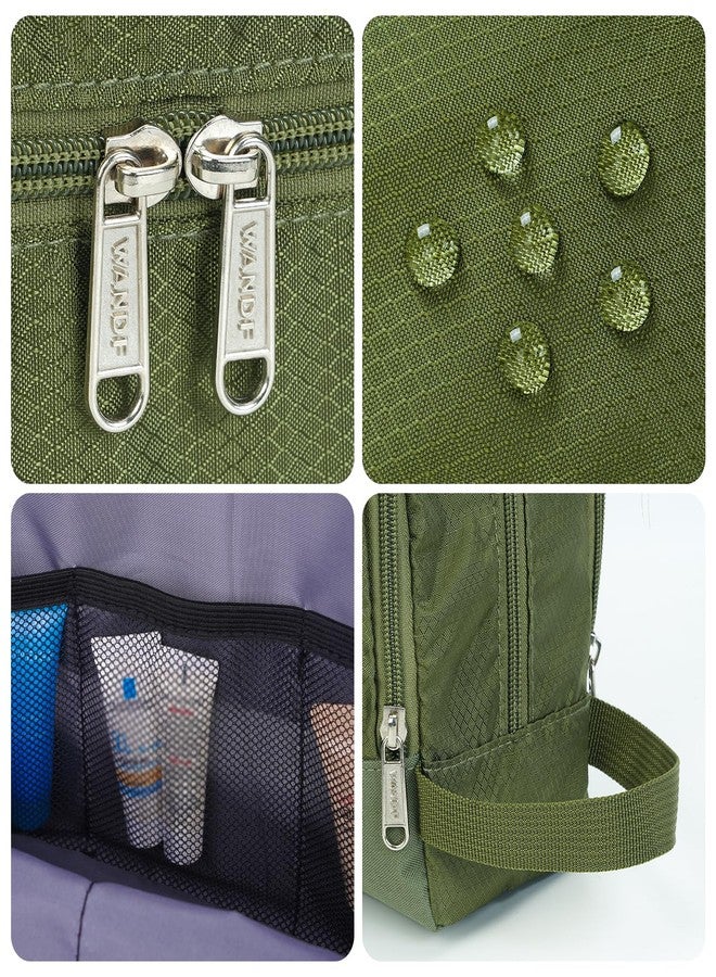 WANDF Toiletry Bag for Men Hanging Dopp Kit Water Resistant Shaving Bag Small Toiletry Bag for Traveling (Pure Green) - Image 4