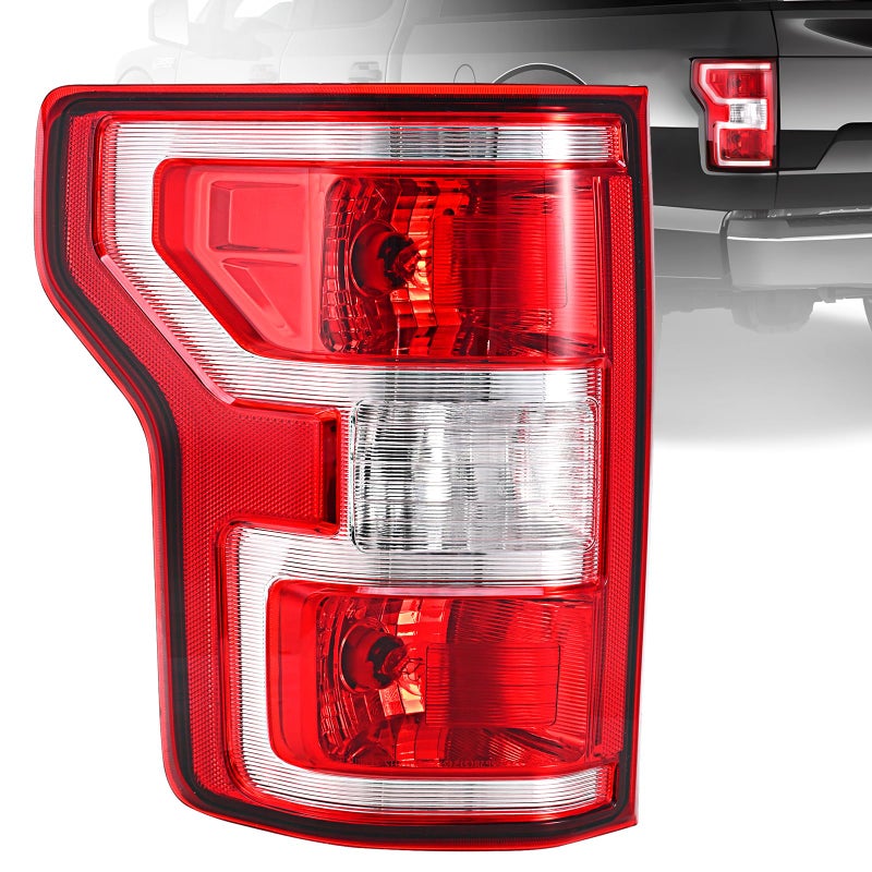 BeamTrack Tail Lights Assembly Compatible with 2018 2019 2020 Ford F-150 Left Driver Side Rear Light Brake Lamp Taillight with Bulb and Harness Replace JL3Z13405H - Image 1