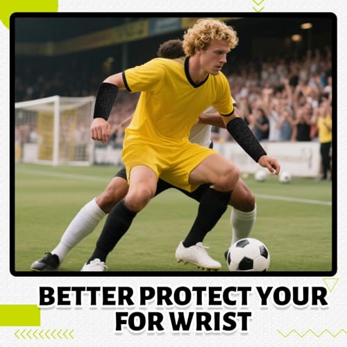 Chicingyou 4 Pcs 9.84 Inch Extra Long Wristbands Sweatbands Arm Sweat Bands Football Tennis Volleyball Basketball Bulk Elastic Wrist Sweatbands for Men Women Gymnastics Workout Running Outdoor Activity (Black) - Image 5