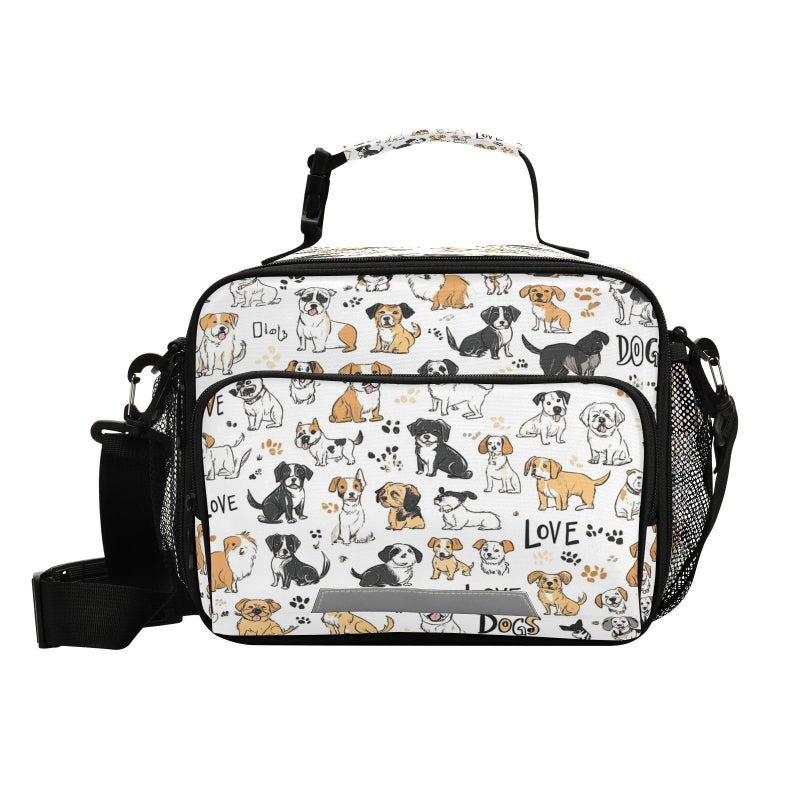 Kcldeci Dog Insulated Lunch Bag for WomenMen Breeds Puppy Pet Reusable Lunch Box for Office Work School Picnic Beach  Leakproof Cooler Tote Bag Freezable Lunch Bag