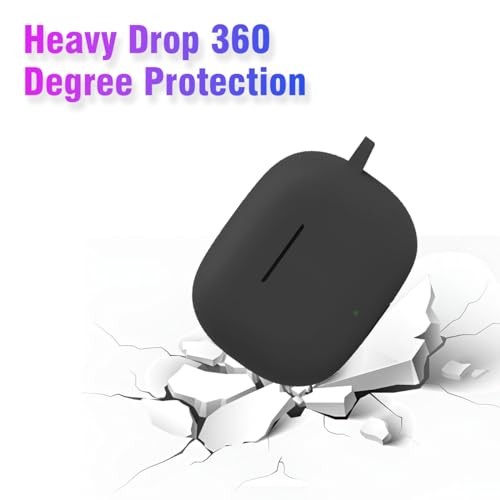 KACA Protective Shockproof Silicone Cover Case with Buckle Compatible with Realme Buds T300 (Black) - Image 3