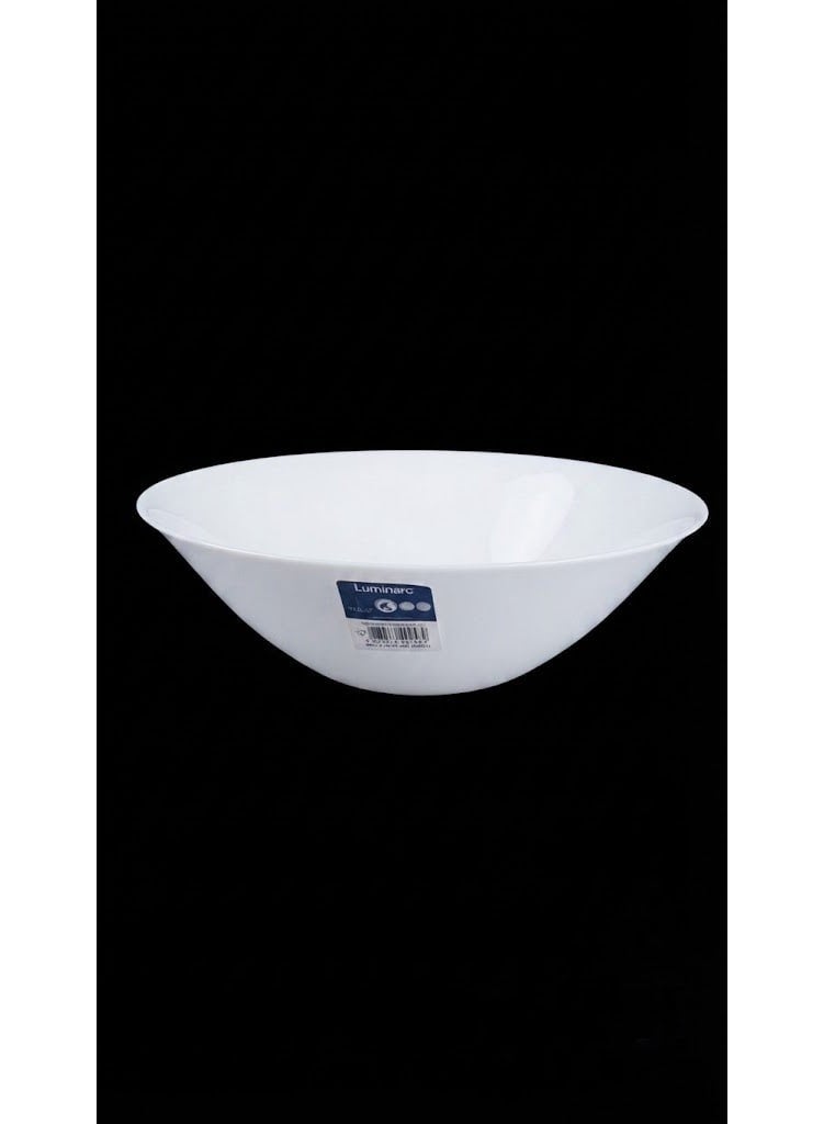 Luminarc large white salad bowl set for serving salads and food. - Image 1