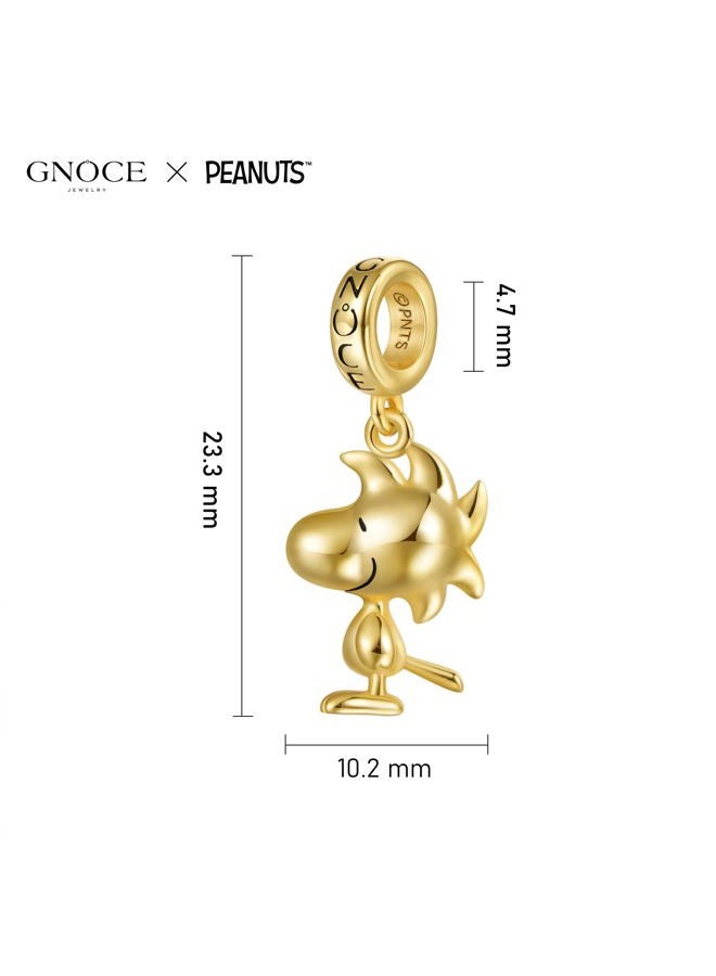 GNOCE Peanuts Standing Snoopy Pendant 925 Sterling Silver Beads Charms for Women and Girls Jewellery Gift for Fans (Woodstock) - Image 3