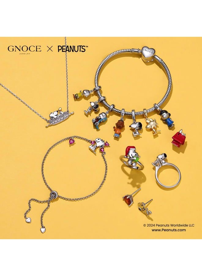 GNOCE Peanuts Standing Snoopy Pendant 925 Sterling Silver Beads Charms for Women and Girls Jewellery Gift for Fans (Woodstock) - Image 4