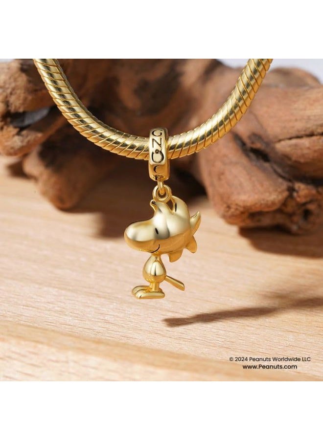 GNOCE Peanuts Standing Snoopy Pendant 925 Sterling Silver Beads Charms for Women and Girls Jewellery Gift for Fans (Woodstock) - Image 2