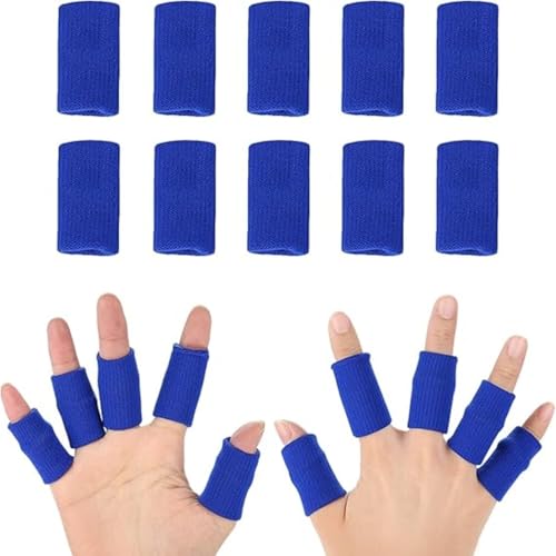 INSIME Finger protector for cricket, volleyball | Finger tape for cricket fielding finger cover bandage | Finger support for pain relief basketball volleyball finger protection | (Pack of 10) (Blue) - Image 1