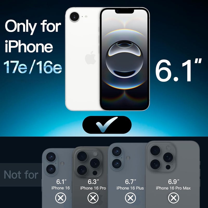 جي تيك واقي شاشة كامل التغطية لجهاز iPhone 17e (2026) / iPhone 16e، فيلم زجاجي مقسّى بصلابة 9H، متوافق مع الحافظة، شفاف عالي الوضوح، شاشة مقاس 6.1 بوصة، عبوة من 3 قطع - Image 2