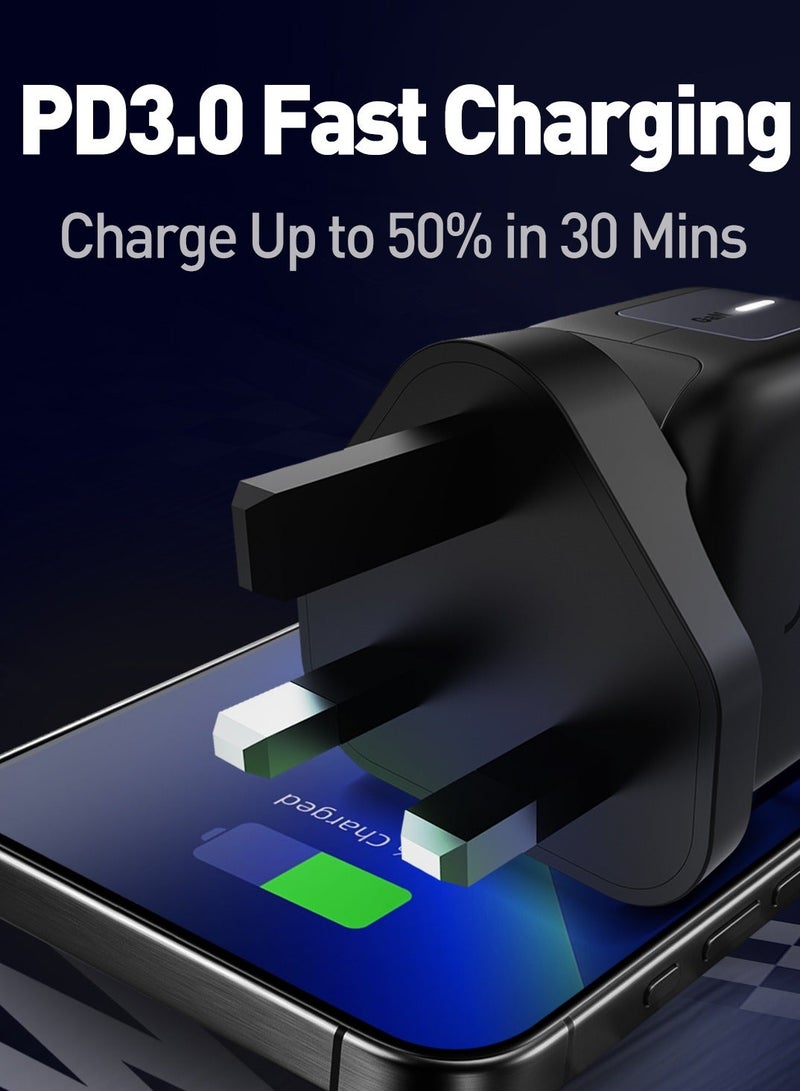 جودا شاحن جداري  جودا  بقوة 20 واط بمنفذ تايب سي – اسود شاحن سريع 20W ⚡ شاحن GaN 20W ⚡ شاحن جودا Type-C 🔌 شاحن USB Type-C 🔋 شاحن مدمج 📱 شاحن سريع للهواتف 📱ايفون⚡ محول  GaN سريع ⚡🔋شاحن للأجهزة المحمولة 📱💻شاحن للجهاز المحمول 📱🔋شاحن شحن سريع 20 وات ⚡💨شاحن للهواتف الذكية 📱📲شاحن للتابلت والساعات الذكية ⌚فيش  جودا للشحن السريع ⚡🔌 - Image 2