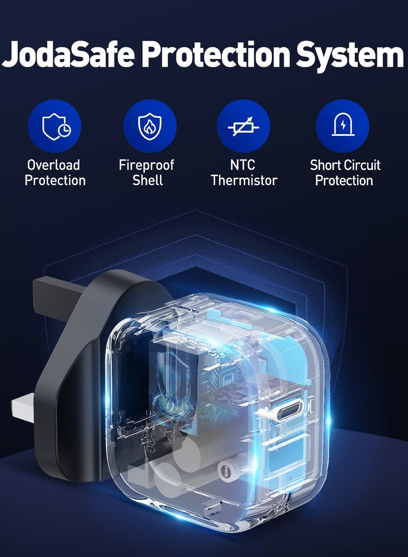 جودا شاحن جداري  جودا  بقوة 20 واط بمنفذ تايب سي – اسود شاحن سريع 20W ⚡ شاحن GaN 20W ⚡ شاحن جودا Type-C 🔌 شاحن USB Type-C 🔋 شاحن مدمج 📱 شاحن سريع للهواتف 📱ايفون⚡ محول  GaN سريع ⚡🔋شاحن للأجهزة المحمولة 📱💻شاحن للجهاز المحمول 📱🔋شاحن شحن سريع 20 وات ⚡💨شاحن للهواتف الذكية 📱📲شاحن للتابلت والساعات الذكية ⌚فيش  جودا للشحن السريع ⚡🔌 - Image 3