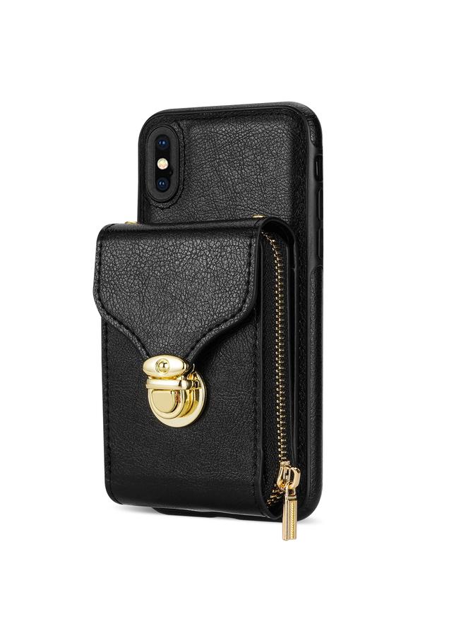 S-TOP Case For iPhone XS / X Zipper Hardware Card Wallet Phone Case - Image 2