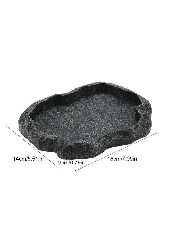 DAUERHAFT Reptile Food and Water Dish Feeder Bowl, Reptile Rock Food Dish for Tortoise Lizard Bearded Dragon Frog Leopard Gecko Snake (Emerald Black) - Image 3