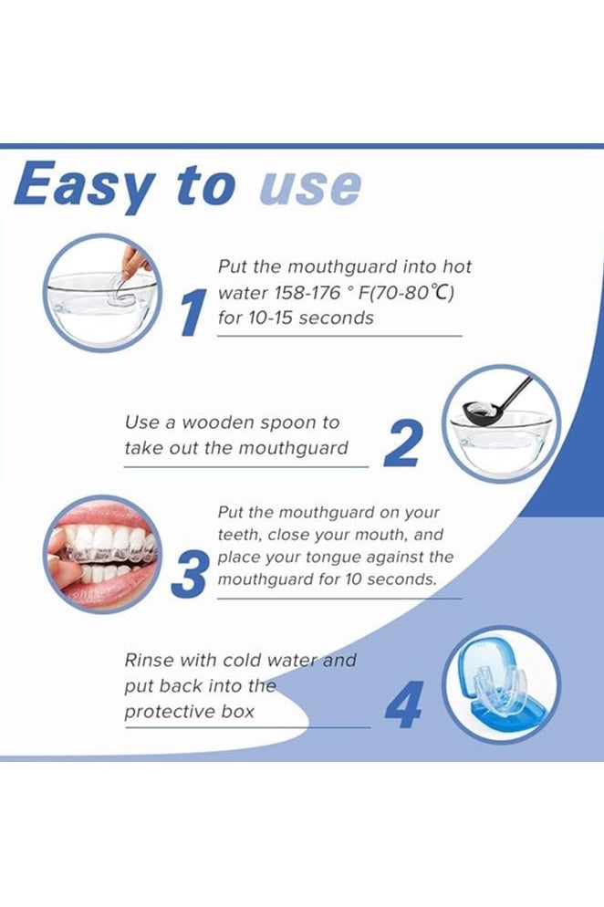 GlorySmile Night Mouth Guard for Teeth Grinding - 8-Pack Moldable Mouthguards to Reduce Teeth Grinding and Clenching While Sleeping - Custom Night Guards in 2 Sizes with 2 Travel Cases - Comfortable and Convenient for Nighttime Teeth Protection and Grinding - Image 4