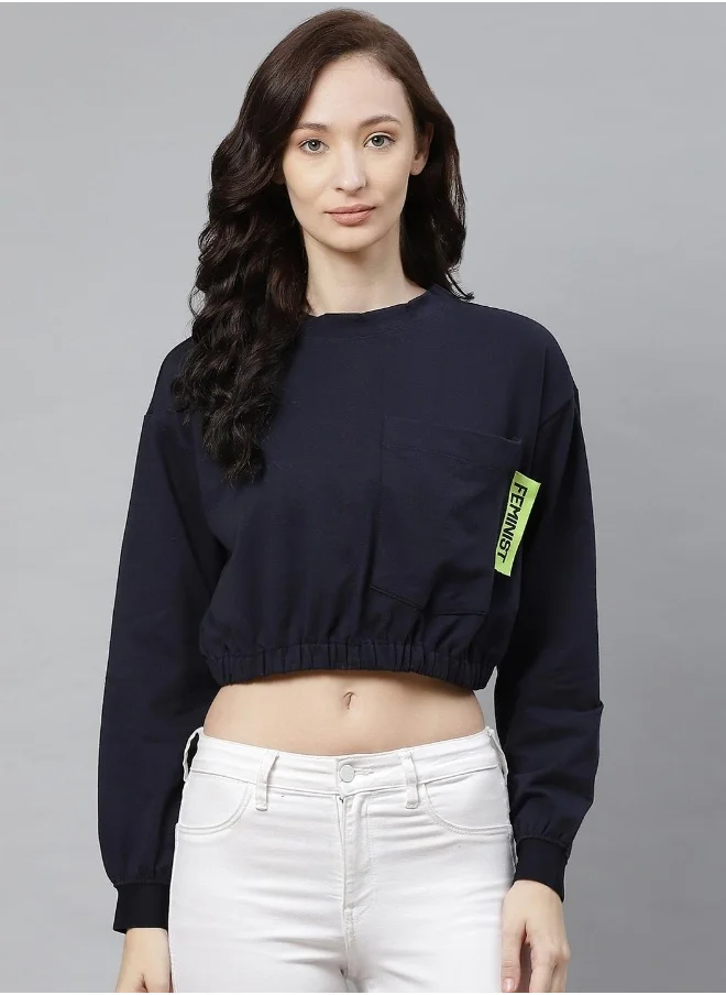 هوبرهولمي Navy Blue Sweatshirt For Women