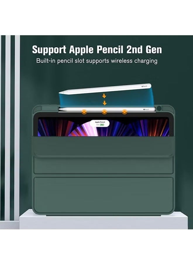 TIGER New iPad Pro 11 Inch Case 2022 4th Gen / 2021 3rd Gen / 2020 2nd Gen – Smart Folio Cover with Apple Pencil 2nd Gen Holder & Charging Support, Auto Wake/Sleep, Touch ID Compatible, Slim Stand Case for iPad Pro 11" (Green), Lightweight & Protective - Image 2