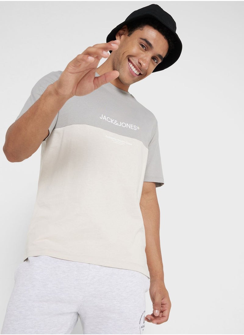 JACK & JONES - Colour Block Crew Neck T-Shirt - Image 1