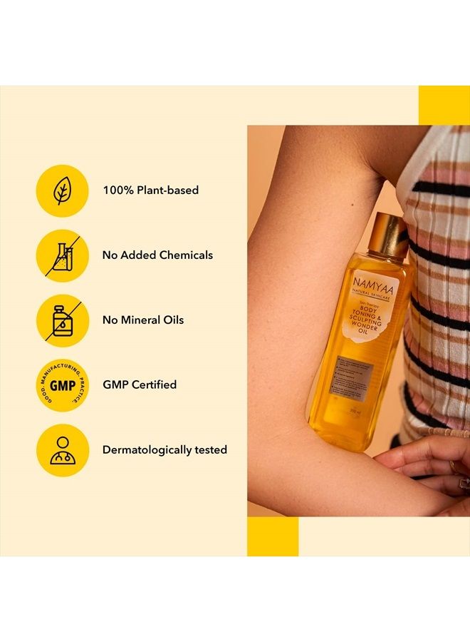 NAMYAA Natural Science Body Toning,Sculpting Wonder Oil For Scars,Stretch Mark,Ageing,Uneven Skin Tone,Firming,Nourishment, 200 Ml - Image 5