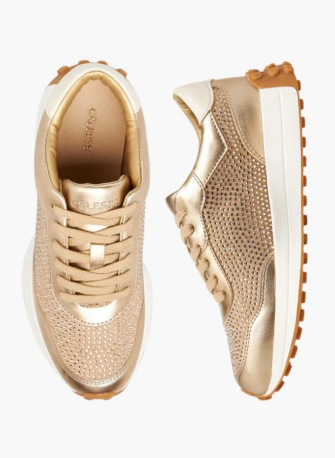 سيليست Women's Embellished Lace-Up Sneakers