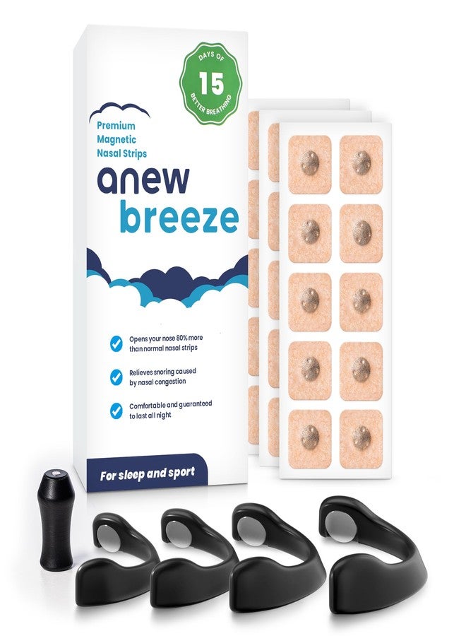 Anew Sleep - Anew Breeze Magnetic Anti-Schnarch-Streifen - Nasenstreifen für Bessere Atmung & Schlaf - Bequem & Effektiv gegen Schnarchen (Pack of 1 - Image 1