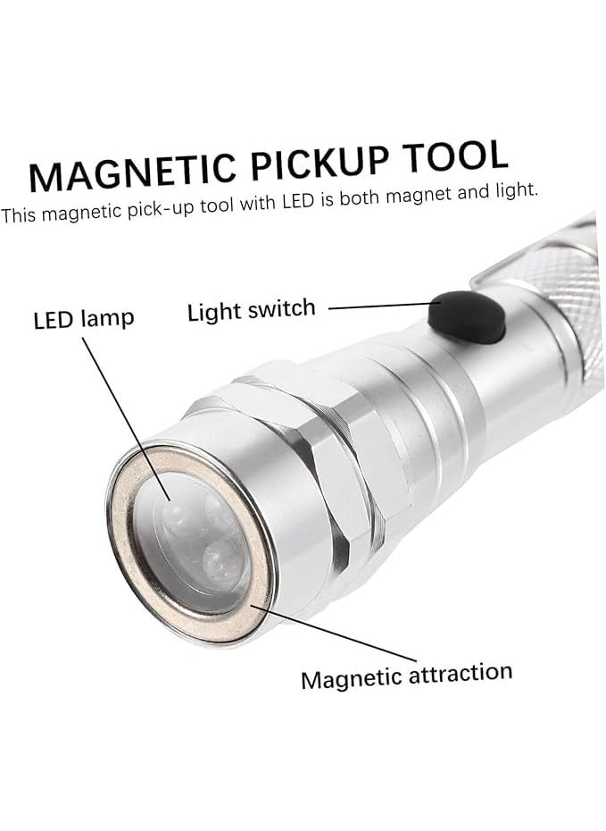 Openja Openja 360 Flexible Extendible Head 3 LED Torch with Scratch Resistant Diamond Body Magnetized Head Base Telescoping Flashlight Magnetic Pick Up Tool Lamp Pen Light  - Image 3